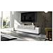 Mobile Porta Tv Teo, Credenza Bassa Da Soggiorno, Base Porta Tv, 100% Made In Italy, Cm 200x45h52, Bianco Lucido E Cemento - Foto miniatura 1