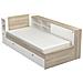 Letto Modulare 90 X 190/200 Cm Con Vani Portaoggetti Bianco E Naturale - Liara - Foto miniatura 3