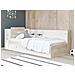 Letto Modulare 90 X 190/200 Cm Con Vani Portaoggetti Bianco E Naturale - Liara - Foto miniatura 5