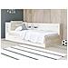 Letto Modulare 90 X 190/200 Cm Con Vani Portaoggetti Bianco E Naturale - Liara - Foto miniatura 6