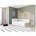 Letto Modulare 90 X 190/200 Cm Con Vani Portaoggetti Bianco E Naturale - Liara - Foto miniatura 7