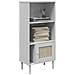 Credenza Senja Aspetto Rattan Bianco 60x35x130 Cm Massello Pino - Foto miniatura 3