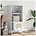 Credenza Senja Aspetto Rattan Bianco 60x35x130 Cm Massello Pino - Foto miniatura 1
