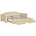 Divano Letto Estraibile Con Cassetti Crema 90x200 Cm In Tessuto - Foto miniatura 1
