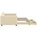 Divano Letto Estraibile Con Cassetti Crema 90x200 Cm In Tessuto - Foto miniatura 3