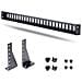 Pannello passacavi montabile a rack 1U con profondità regolabile, Guida di supporto per cavi per server /armadi rack da 19", Cable management panel per pannelli patch /switch /PDU - Foto miniatura 8