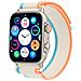 SmartWatch con Funzione di Chiamata Wireless Dimensioni schermo: 1.95", Tecnologia display: AMOLED, Touch screen. Peso: 220 g. Silver Cinturino: Blu / Arancione /Bianco - Foto miniatura 1