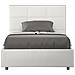 Letto Contenitore Imbottito 140x210 Similpelle Bianco Mika - Foto miniatura 1