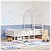 Giroletto Con Tetto Bianco 75x190 Cm Legno Massello Di Pino - Foto miniatura 1