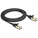 Cavo di rete piatto RJ45 con rivestimento intrecciato Cat. 6A U /FTP maschio-maschio 2 m nero - Foto miniatura 3