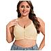 Reggiseno Senza Ferretto In Pizzo Beige, Bralette A Coppa Morbida Con Chiusura Frontale  Xs - Foto miniatura 3