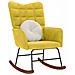 Sedia A Dondolo Gialla In Velluto - Foto miniatura 1