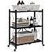 Scaffale Portaoggetti Su Ruote Nero 71x34x88 Cm In Acciaio - Foto miniatura 1