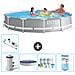 Piscina Fuori Terra - In Giro - 366x76 Cm - Grigio - Include Accessori Coordinati A2081 - Foto miniatura 1