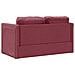 Divano Letto da Terra 2 in 1 Rosso Vino 112x174x55cm Tessuto - Foto miniatura 7