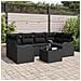 Set di divani da giardino  da 7 pezzi con cuscini in polyrattan nero, Divano da giardino  per 2 persone con cuscini in polyrattan nero - Foto miniatura 2