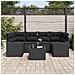 Set di divani da giardino  da 7 pezzi con cuscini in polyrattan nero, Divano da giardino  per 2 persone con cuscini in polyrattan nero - Foto miniatura 3