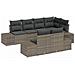 Set di divani da giardino vitaXL da 7 pezzi con cuscini grigio in polyrattan - Foto miniatura 1
