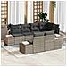Set di divani da giardino vitaXL da 7 pezzi con cuscini grigio in polyrattan - Foto miniatura 2