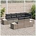 Set di divani da giardino vitaXL da 7 pezzi con cuscini grigio in polyrattan - Foto miniatura 3