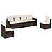 Set Divani da Giardino 6 pz con Cuscini Marrone in Polyrattan - Foto miniatura 1