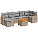 Set Divano da Giardino 8 pz con Cuscini Beige in Polyrattan - Foto miniatura 1