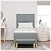 Letto con rete a doghe con materasso e panchina grigio chiaro 90x200 cm tessuto - Foto miniatura 5