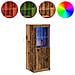 Sideboard  con luci LED in legno antico 41x37x100 cm - Foto miniatura 4