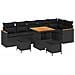 Set Divano da Giardino con cuscino 9 pcs Nero Poly Rattan - Foto miniatura 1