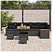 Set Divano da Giardino con cuscino 9 pcs Nero Poly Rattan - Foto miniatura 3