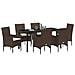 Set da Pranzo per Giardino 7 pcs Marrone Poly Rattan - Foto miniatura 3