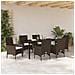 Set da Pranzo per Giardino 7 pcs Marrone Poly Rattan - Foto miniatura 4