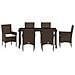 Set da Pranzo per Giardino 7 pcs Marrone Poly Rattan - Foto miniatura 7