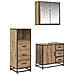 Set di mobili per il bagno con porta 3 pcs rovere artigianale - Foto miniatura 1