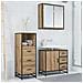 Set di mobili per il bagno con porta 3 pcs rovere artigianale - Foto miniatura 4