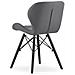 Sedia WAKO - Design ergonomico moderno, grigio con gambe nere x 2 - Foto miniatura 5