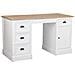 Tavolo Scrivania In Legno Bianco 140x60x78,5h - Foto miniatura 1