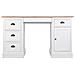 Tavolo Scrivania In Legno Bianco 140x60x78,5h - Foto miniatura 5