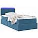 Letto con contenitore e LED Blu Scuro 100 x 200 cm Velluto - Foto miniatura 3