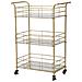 Carrello Glam A 3 Ripiani Con Struttura Oro E Piani Specchiati 60x30,5x80 Cm - Foto miniatura 4