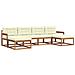 Set di divani da esterno con cuscino 6 pcs Naturale e Crema - Foto miniatura 1