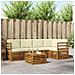 Set divani 6 pcs Naturale e Crema Legno di Acacia Massello - Foto miniatura 2