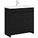 Mobiletto da Bagno Sotto Lavabo Rovere Nero 78,5 x 37,5 x 81 cm - Foto miniatura 2