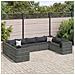 Set Divani da Giardino 9 pz con Cuscini in Polyrattan Grigio - Foto miniatura 2
