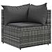 Set Divani da Giardino 9 pz con Cuscini in Polyrattan Grigio - Foto miniatura 3