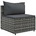 Set Divani da Giardino 9 pz con Cuscini in Polyrattan Grigio - Foto miniatura 4