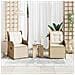 Panchina da giardino 2 pz Beige polyrattan - Foto miniatura 7