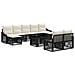 Set Divano da Giardino 10 pz Nero e Bianco Crema polyrattan - Foto miniatura 1
