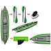 Canoa Gonfiabile Twist2/1 Verde Con Pinna 045355-g (1c/11c) + 2 Pagaie Touring-2 Div. In 2 Parti + Pompa - Foto miniatura 3