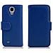 Custodia Compatibile Con Samsung Galaxy Mega 6.3 In Blu Reale - Coperchio Protettivo In Ecopelle Testurizzata E Tasca Per Carte Di Credito - Foto miniatura 2